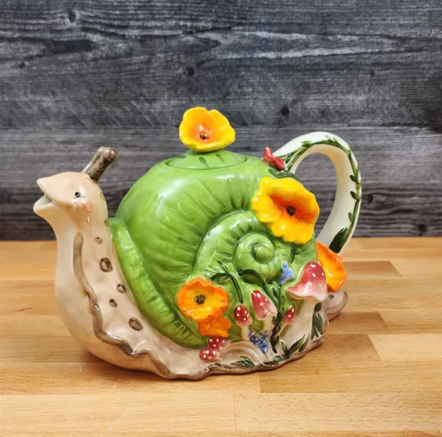 Snail Teapot Ceramic by Blue Sky Heather Goldminic Serving Decor Tea Pot