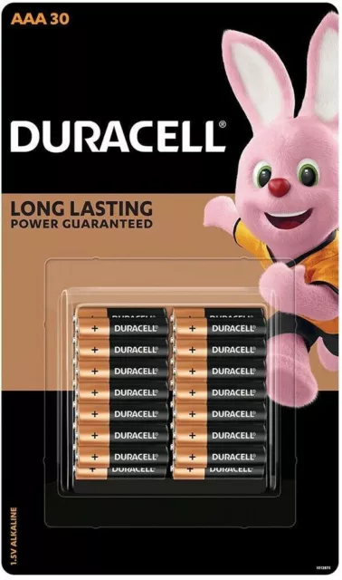 Duracell AAA 30 1.5V Alkaline Batteries 30 pack