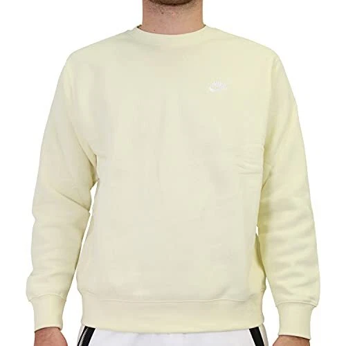 Nike Mens Club Crew Fleece Sweatsh Coconut Milk XL WHITE Size XLARGE S/S
