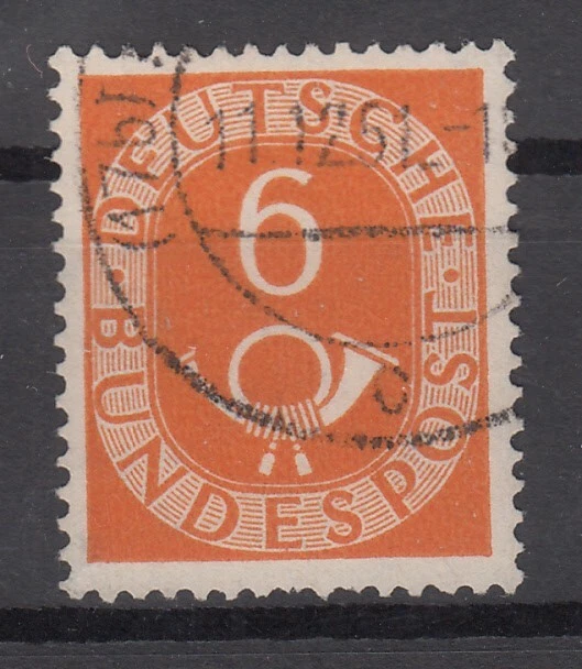 6 Pf Posthorn Mi 126 Z gestempelt tief gepr. Schlegel BPP Pracht!