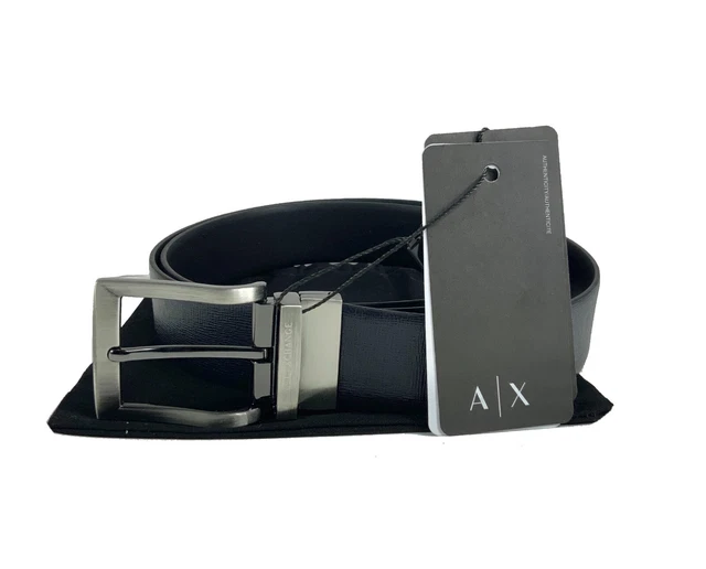 Armani Exchange Cintura Uomo 100% Authentic Reversibile Vera Pelle Prezzo Affare