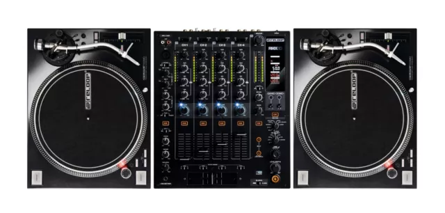 Juego de 4+1 canales DJ con Reloop RMX-60 Digital y 2 x RP-7000 MK2 Black Tocadiscos