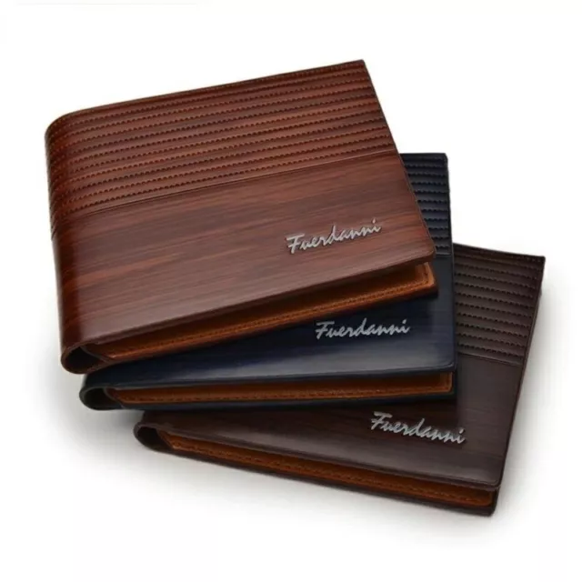 Wallet Card Leather Holder Rfid Blocking Credit Men's Slim Id Men Bifold Money