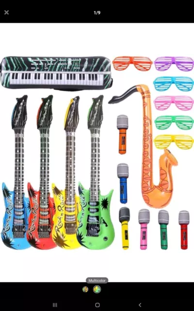 Inflatable Guitar Saxophone Microphone Keyboard Photo Props Wedding Party Radio