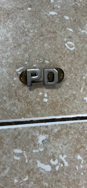 Vintage PD Police Department Collar Insignia Pin