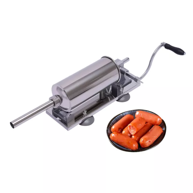 8 LBS / 4L Sausage Stuffer Maker Meat Press Filler Machine Stainless Steel NEW