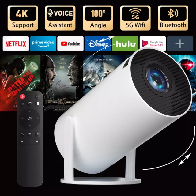 7000 Lumen LED Projector 4k 1080p Mini Home Theater WiFi Bluetooth Android HDMI
