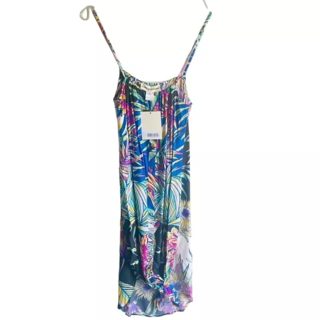 Mara Hoffman Sz XS Multicolor Tropical Floral Button Front Jardin Tie Midi Dress