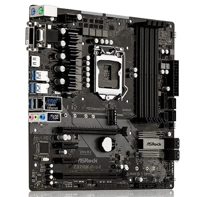 Original ASRock Z370M PRO4 LGA 1151 DDR4 Intel Z370 Motherboard USB3.1 VGA DVI