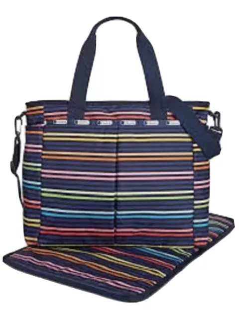 $158 Lesportsac Navy Le Stripe Ryan Baby Bag Tote