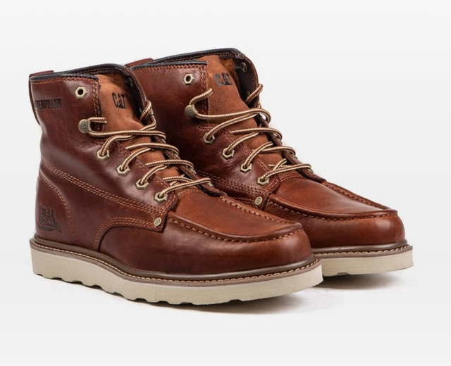 MEN'S CATERPILLAR GLENROCK Rich Brown LaceUp Leather Ankle Boots Size UK 7 £69.99 PicClick UK