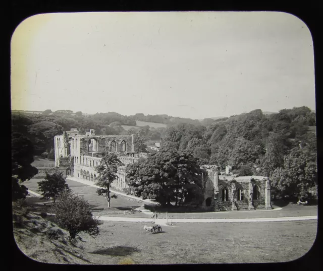 Glass Magic Lantern Slide FURNESS ABBEY C1890 CUMBRIA . ENGLAND