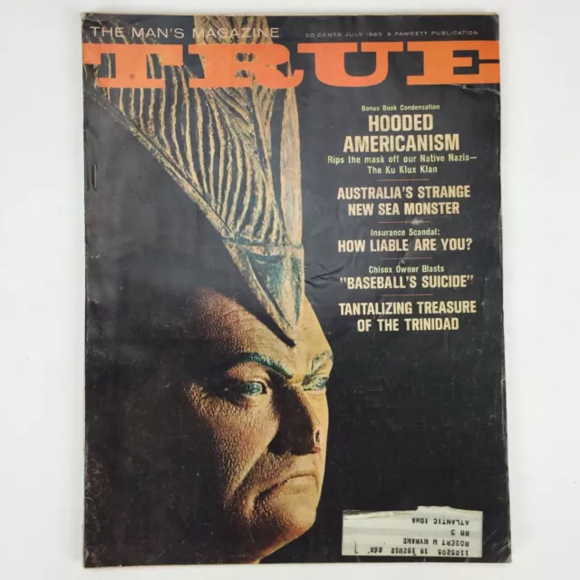 Vintage July 1965 TRUE Men's Magazine, Australia's SEA MONSTER, Ku Klux Klan
