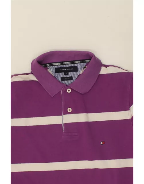 TOMMY HILFIGER MENS Slim Fit Polo Shirt Medium Purple Cotton AA03 $23. ...