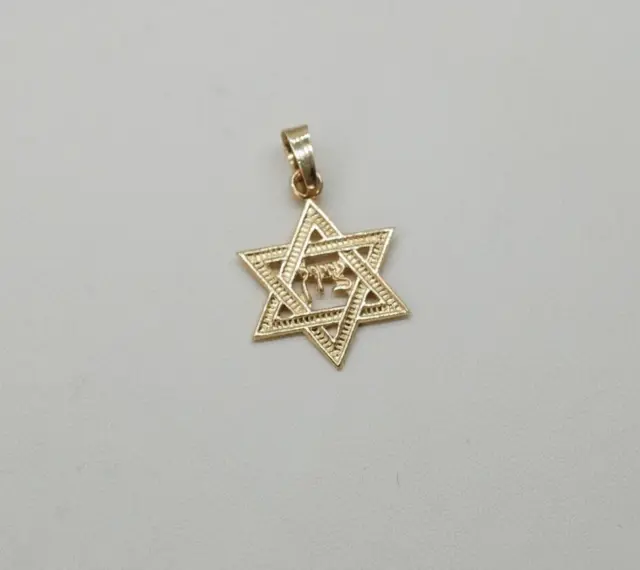 14K Yellow Gold 0.6 gm Star of David Charm Pendant