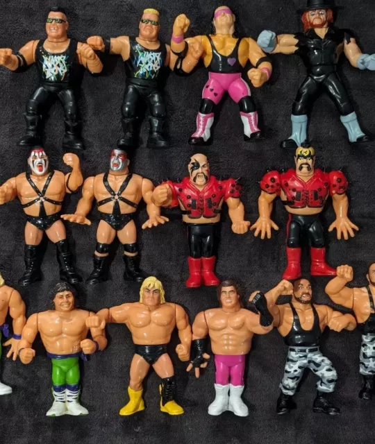 WWF Hasbro Figure Lot - WWE WWF Mattel -w Bret Hart (Purple Heart)