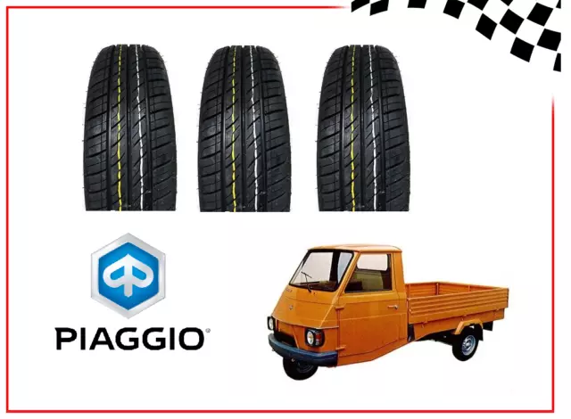 3 Tris Pneumatici Gomme Copertoni 140/70 R12 86N 8Pr Per Piaggio Ape Car P2-P3