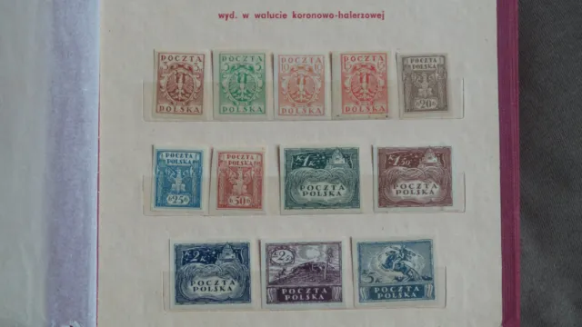 Polen 1919 / Kat. Fischer Nr. 73 A – 82 A / Komplet / Ungebraucht mit Voll Gummi