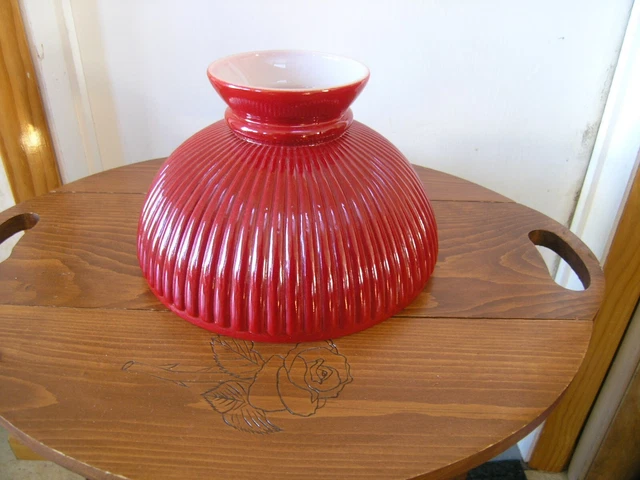 VTG Red Cased Oil/Aladdin Glass Lamp Shade 91/2" Fitter