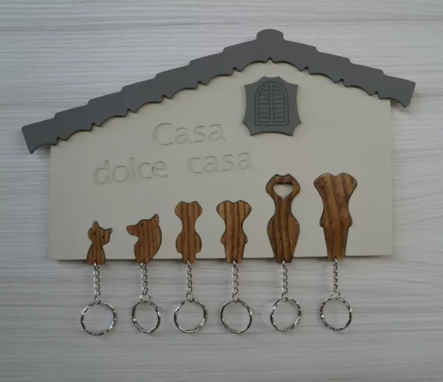 Appendichiavi da muro personalizzato portachiavi da parete in legno porta  chiavi ingresso Family 