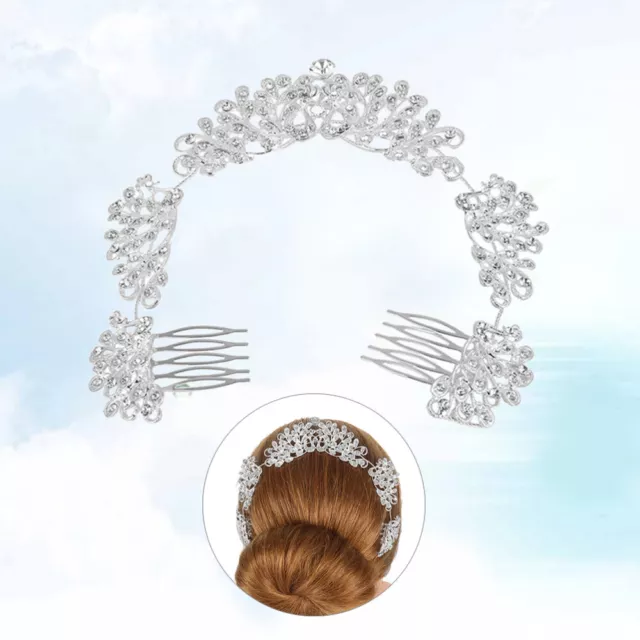 Strass Peigne De Cheveux En Forme De Paon De Mariée Accrocheur Accrocheur