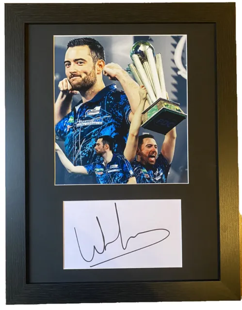 Luke Humphries  *HAND SIGNED*   16x12 Framed Display ~ Darts World Champion 2024