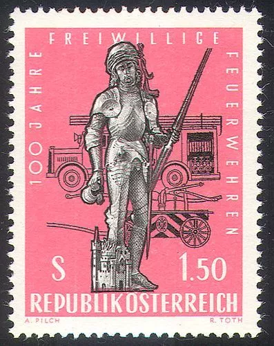 Austria 1963 Fire Engines/Statue/Emergency Rescue/Firemen 1v (n26450)