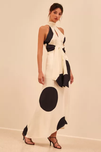 c/meo collective maxi dress xsblack and white dot dress