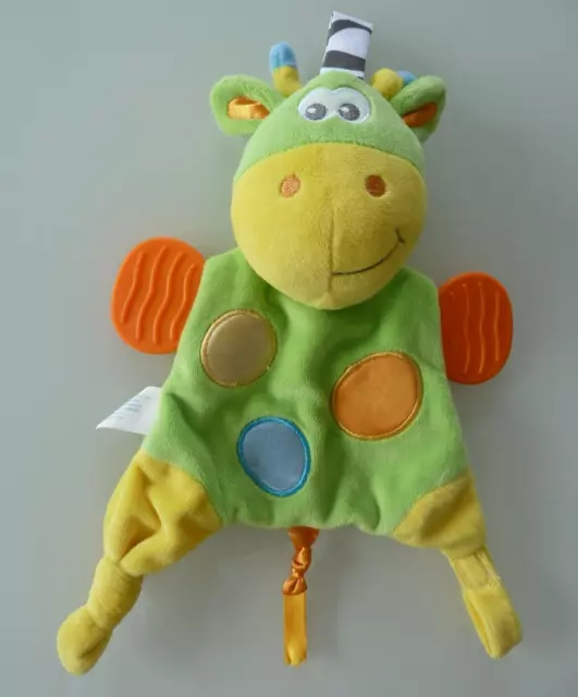 *. Doudou Plat Playgro Vache Girafe Zebre Vert Orange Jaune - Ttbe