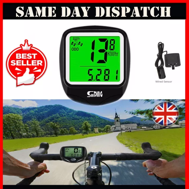 LCD BIKE COMPUTER SPEEDO ODOMETER WATERPROOF SPEEDOMETER CYCLE BICYCLE Bike Mete