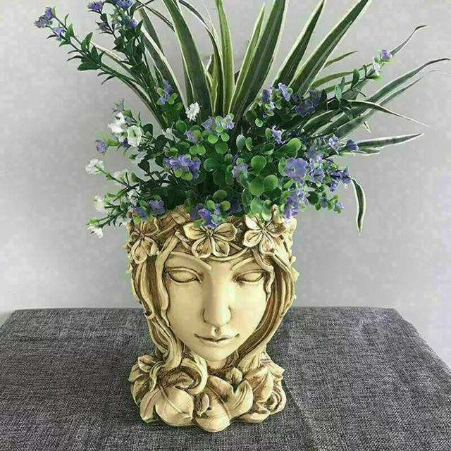 20cm Goddess Head Design Succulents Plant Pot Cute Resin Flowerpot for DIY Decor 3