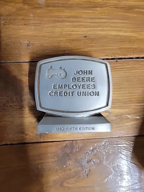 Vintage JOHN DEERE Employees Credit Union 5th Edition 1982 Coin Bank GP Tractor