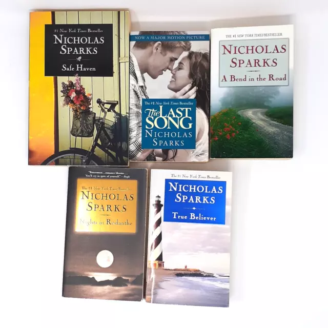 Nicholas Sparks 5 Book Lot PB Fiction Romance Novels The Last Song Safe Haven