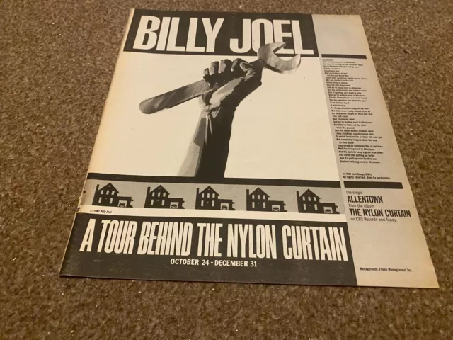 Ptrbk22 Advert 13X11 Billy Joel - The Nylon Curtain Album