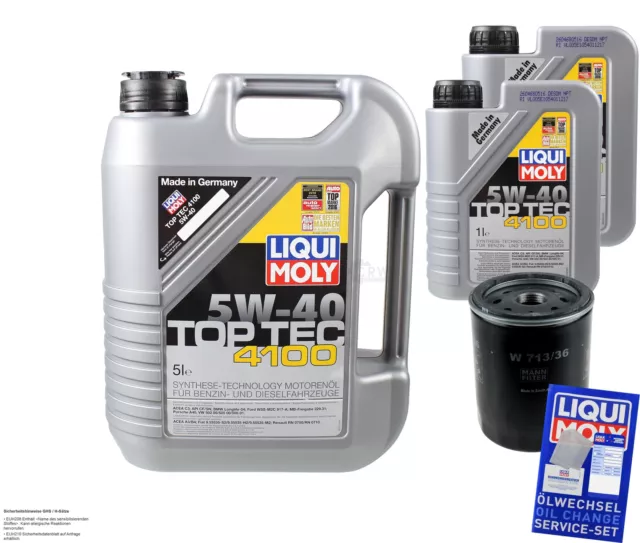 INSPEKTIONSKIT FILTER LIQUI MOLY ÖL 7L 5W-40 für Mazda BT-50 Pick-up CD UN 2.5