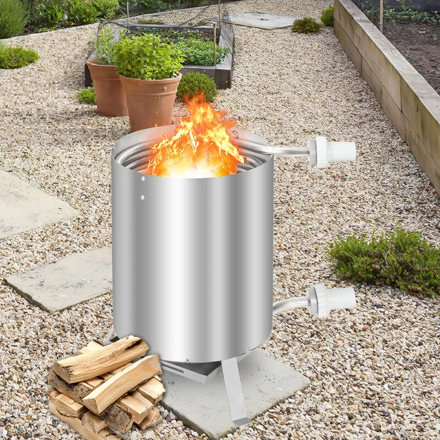 POOLHEIZUNG POOL HOLZ mit Feuermatte Schwimmbadheizung 30x45cm Ofen