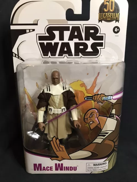 Star Wars Black Series Mace Windu Clone Wars Figure Exclusive 50th Anniversary