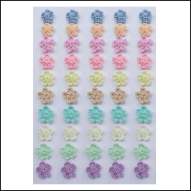 100 Crochet Flowers scrapbook card decor doll clothes headband hand bag JC1-426