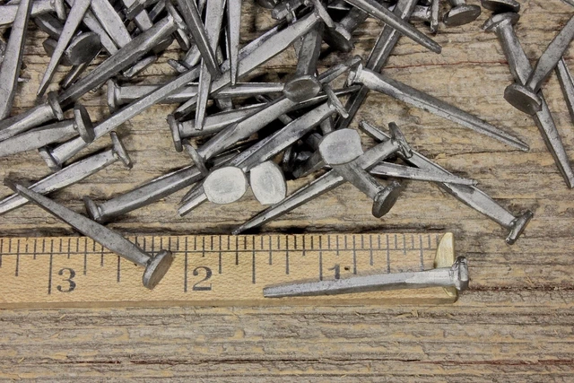 1 1/2” Square Nails 50 Lot Antique Wrought Iron Look Round Flat Head Brads 1.5"
