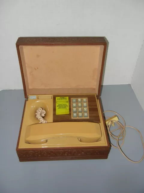 Vintage Deco-Tel Personal Telephone Executive Phone In Wood Box Serial # 303915