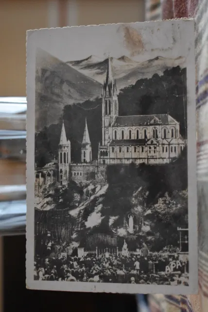 LA BASILIQUE ET la Grotte Lourdes Haute Pyrenees France 1950 Postcard ...