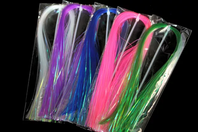 5 colors 1mm Flashabou Flat Holographic Tinsel Flash Fishing Fly Tying Materials