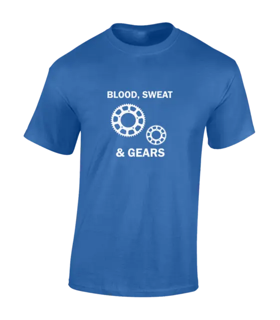 Blood Sweat And Gears T Shirt Uomo Regalo Per Ciclismo Top Bici Papà Nuova