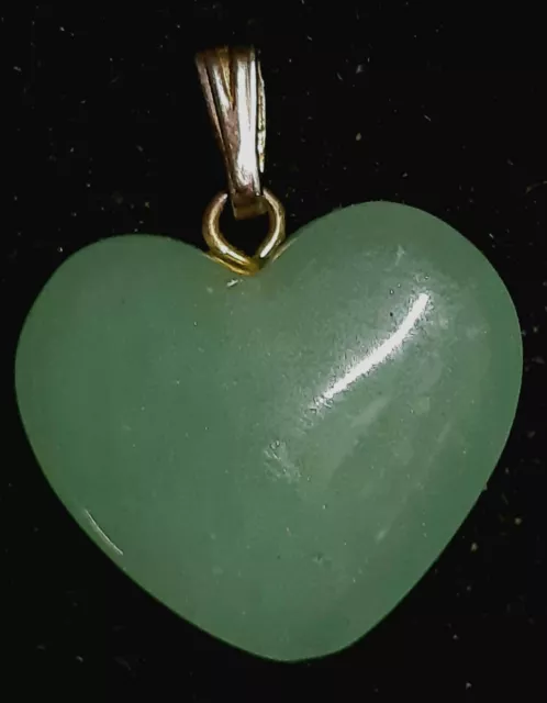 Heart Jade Stone Pendant Healing Chakra Gemstone Serpentine For Necklace Green