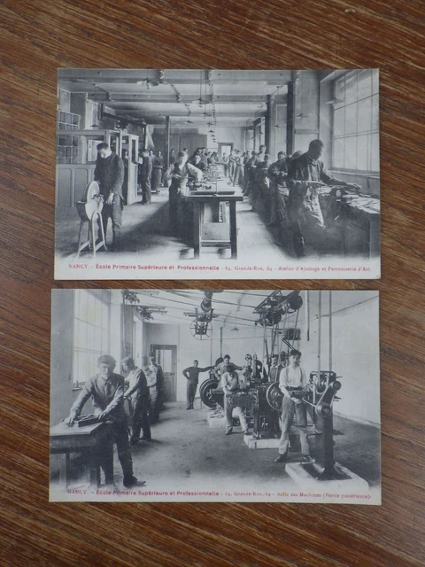 2x CPA 1900 Nancy (54) Ecole Primaire Supérieure et Professionnelle GRANDE RUE