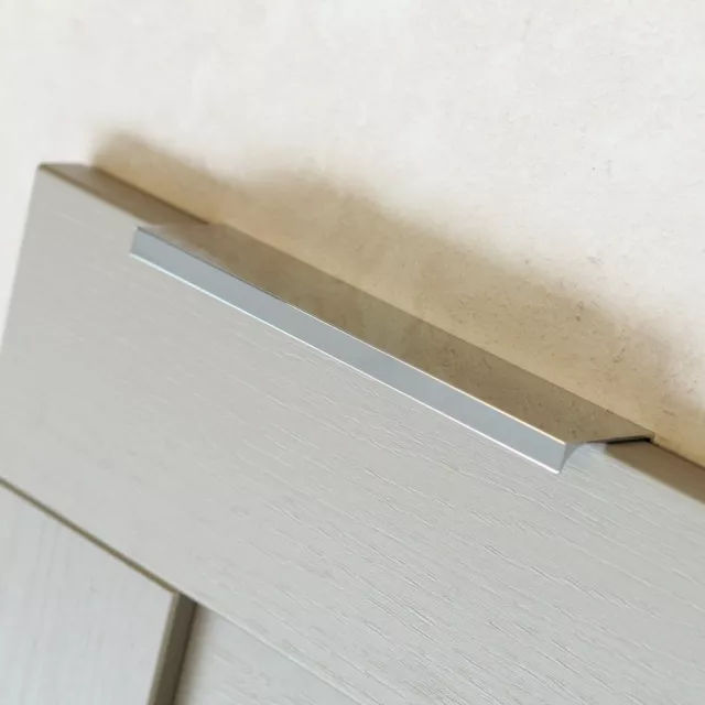 160mm Kitchen Cupboard Handle Polished Chrome Lip Cabinet Edge Pull Door Drawer