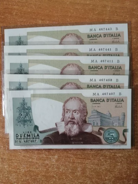 2000 Lire Galileo Galilei 1973  Lotto 5  Biglietti Fds  Da Mazzetta