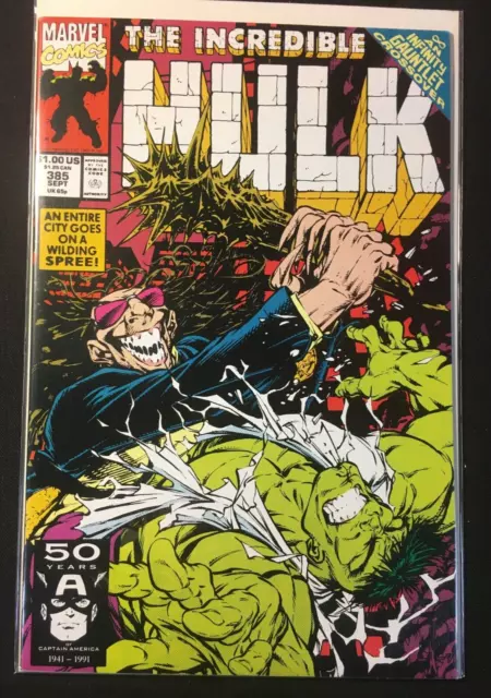 INCREDIBLE HULK 385 KEY 1st app GESTALT INFINITY GAUNTLET KEOWN V 1 AVENGERS