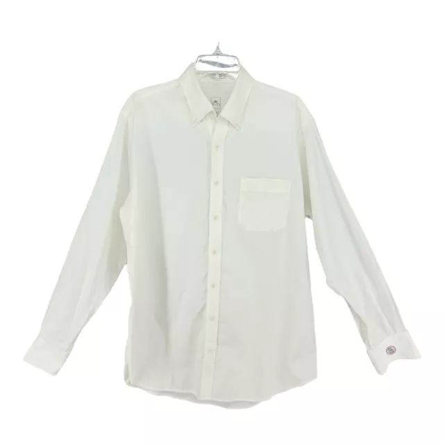 Peter Millar Nanoluxe Button Down Mens Shirt Large White Long Sleeve  Custom