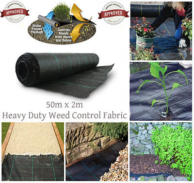 Heavy Duty Lined Weed Control Landscaping Fabric Ground Cover Membrane 100gsm